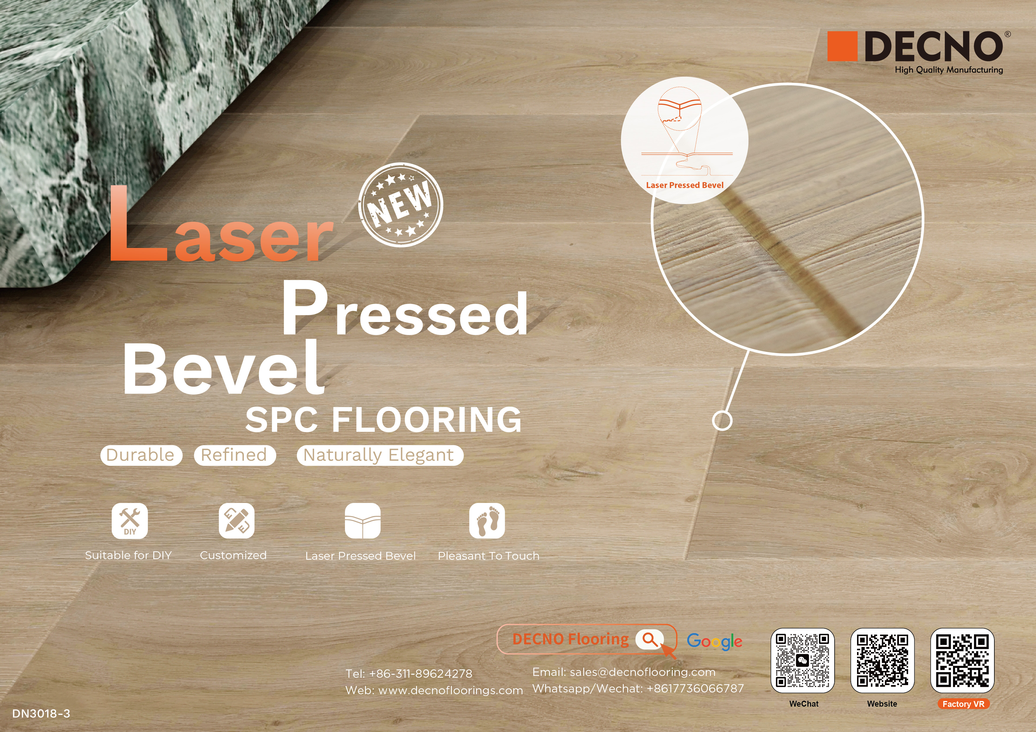 Pressed Bevel SPC Flooring｜DECNO